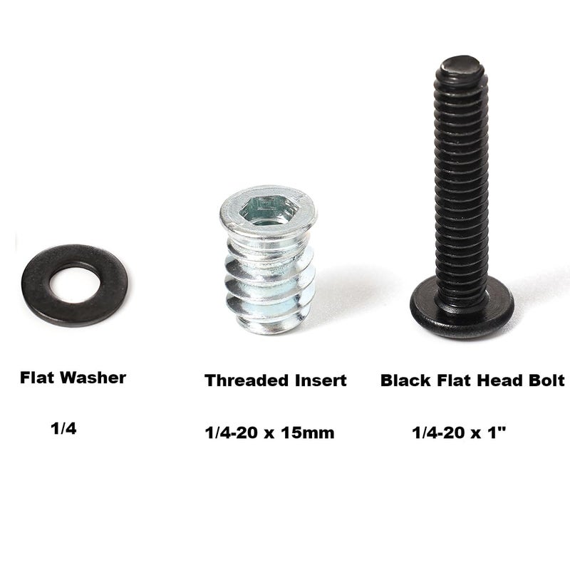 Sprite Science 30 Sets 1/4-20 Threaded Inserts and Bolts Kit for Woodworking Wood Inserts and Bolts - Image 3